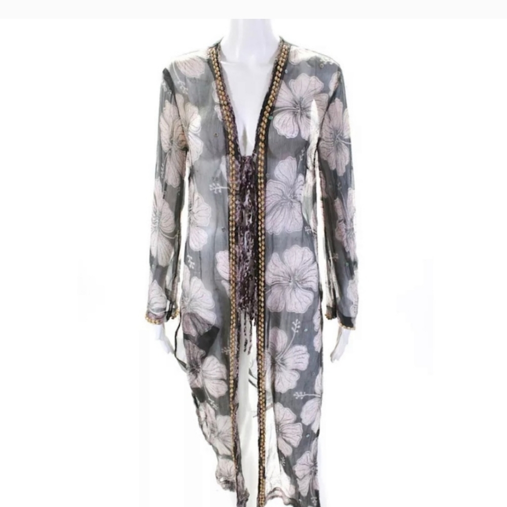 Letarte Hand Made Kimono Tasseled Coverup